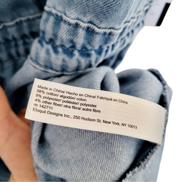 ELOQUII Denim Ruffle Sleeve Romper NWT! SUPER FUN! 2 Avail 1-16 and 1-18 - Picture 5 of 8